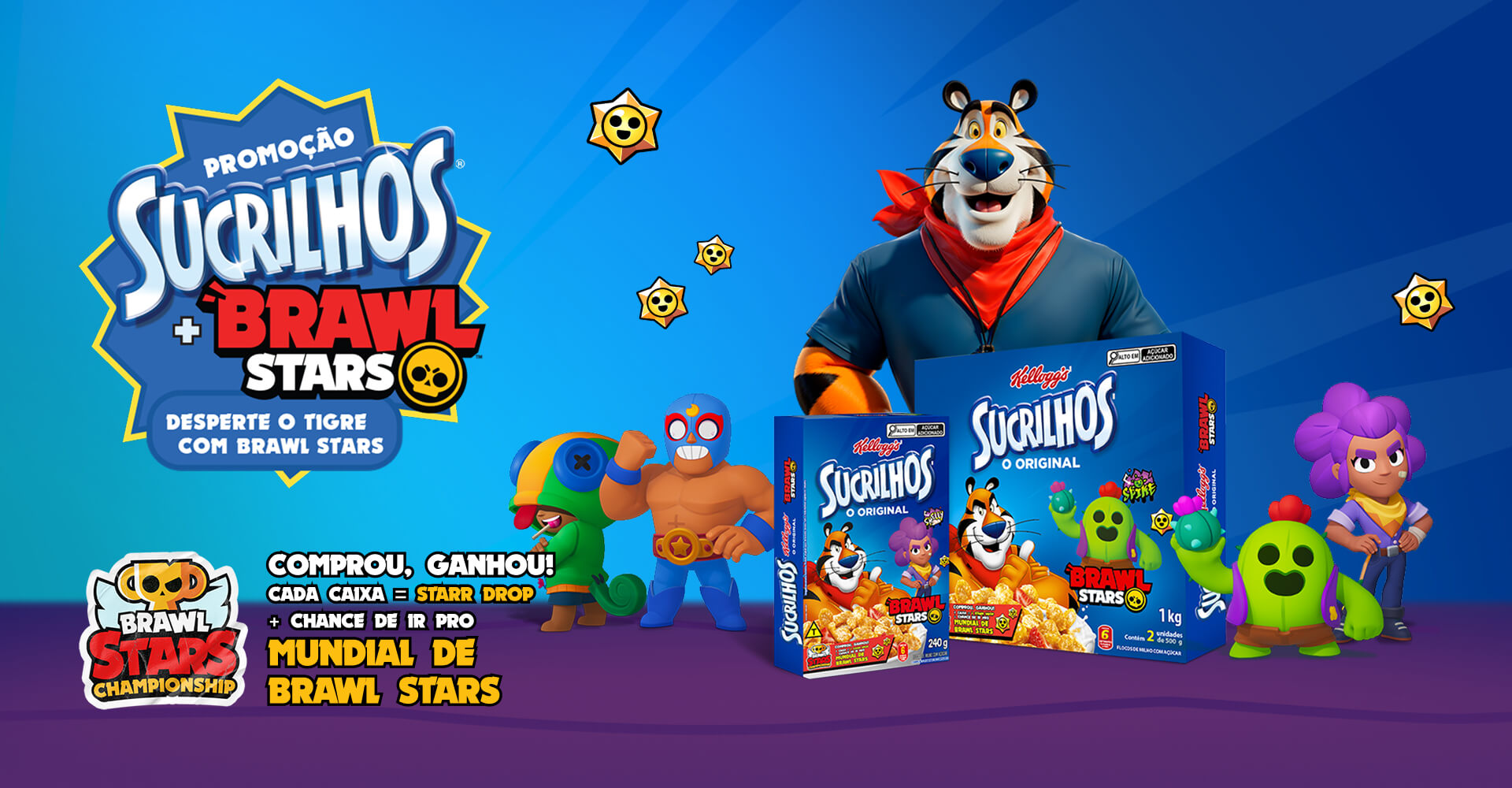 Banner da promoção Sucrilhos Brawl Stars